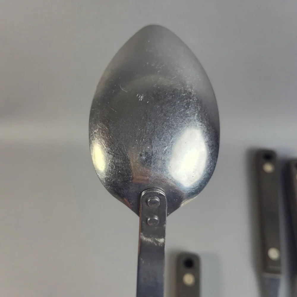Vintage FLINT ARROWHEAD Stainless Steel Utensils SET Of 8 USA Spatula Spoons